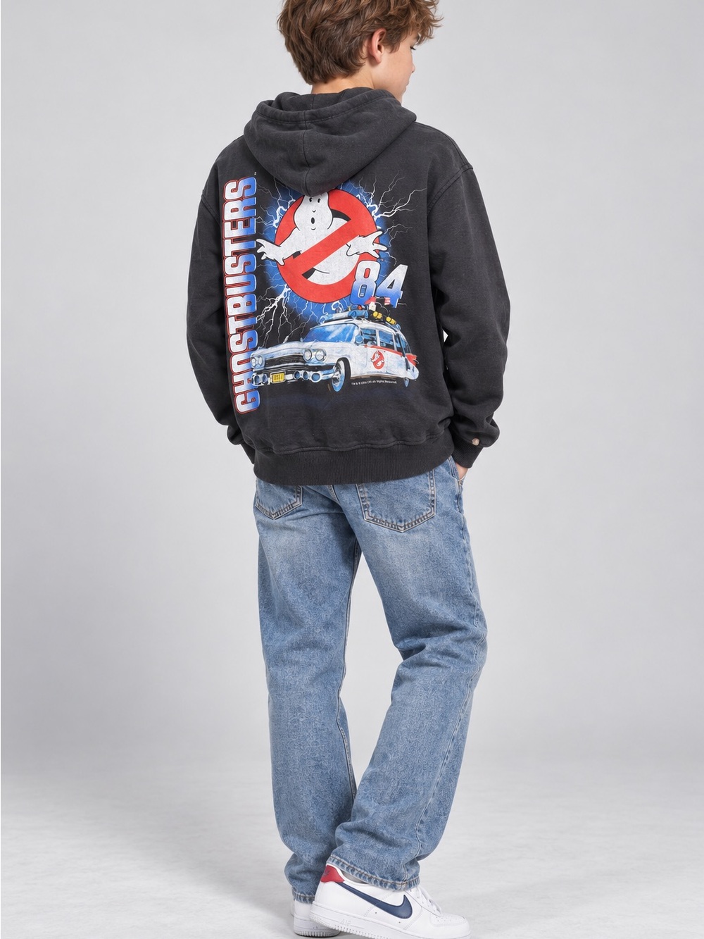 abercrombie kids Black Ghostbusters Back Graphic Hoodie